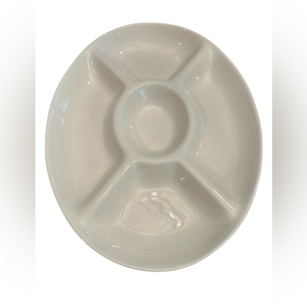 Potterybarn White Ceramic Divided Serveware Platter